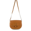 Hermes Vintage Gold Box Calf Leather Saddle Crossbody Bag