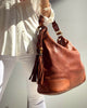 Gucci Braided Bamboo Tassel Brown Leather Hobo