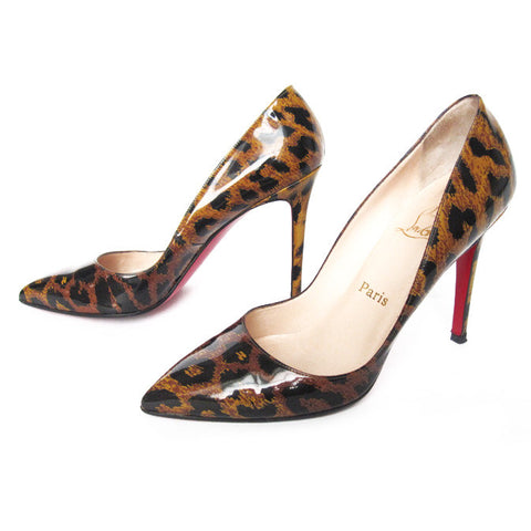 Christian Louboutin Pigale Patent Leopard Pumps