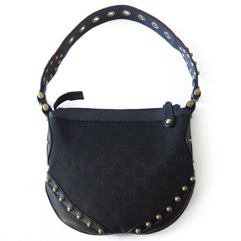 Gucci Small Canvas Studded Hobo