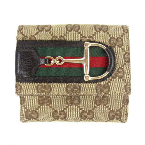 Gucci Monogram Horsebit Bifold Wallet