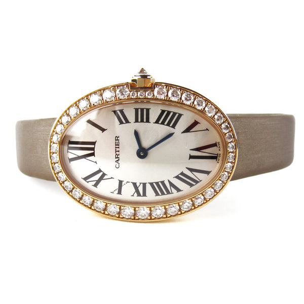 Cartier Baignoire Rose Gold Pave Watch