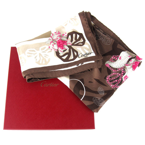 Cartier Flowers Square Silk Scarf