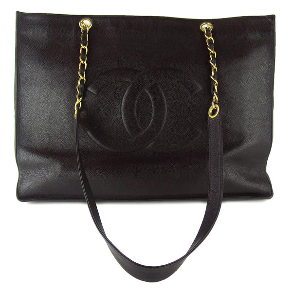 Chanel XL Caviar Double Chain Tote