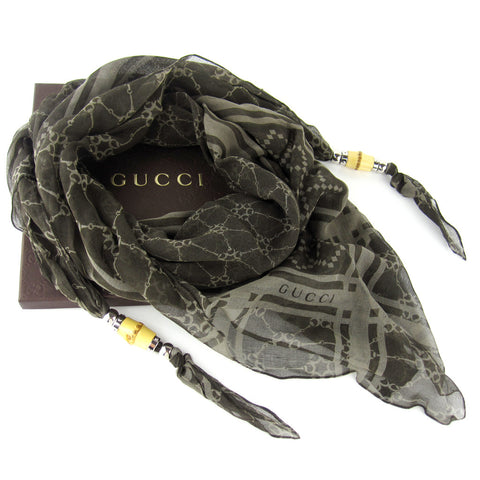 Gucci Horsebit Print Bamboo Scarf