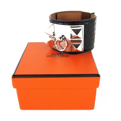 Hermes Crocodile Collier de Chien Cuff