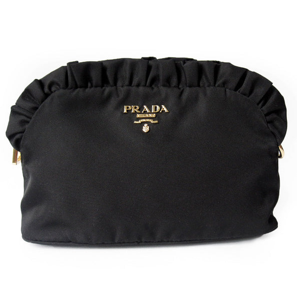 Prada Tessuto Pleated Cosmetics Pouch