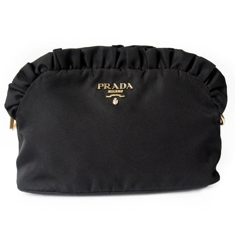 Prada Tessuto Pleated Cosmetics Pouch