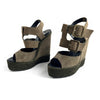 Pierre Hardy Khaki Green Suede Platform Wedge Sandals sz 39 / 9