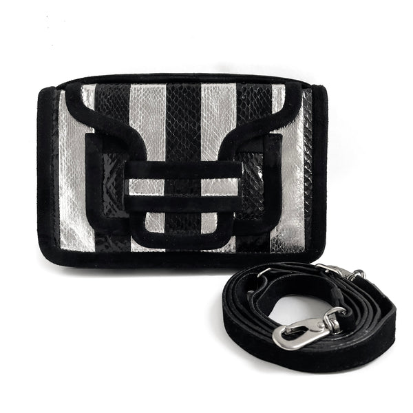 Pierre Hardy Suede & Snakeskin Clutch Shoulder Bag