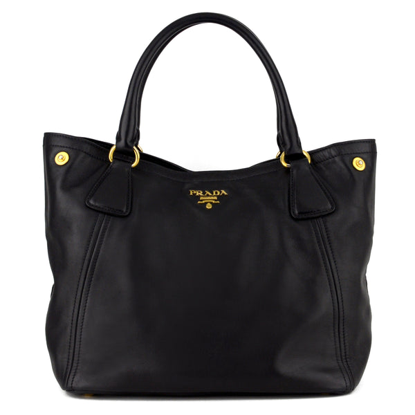 Prada Vitello Soft Black Shopping Tote